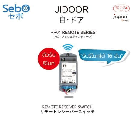 ตัวรับรีโมทสั่งเปิดประตูระบบไฟฟ้า SebO JIDOOR RR01_6